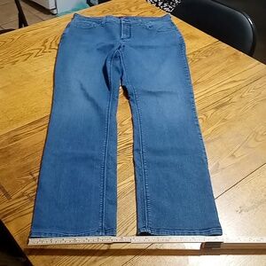 NYDJ Jeans Womens 14 BLUE MARILYN STRAIGHT Denim Used Preowned
